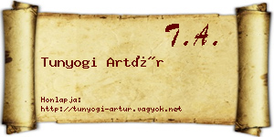 Tunyogi Artúr névjegykártya